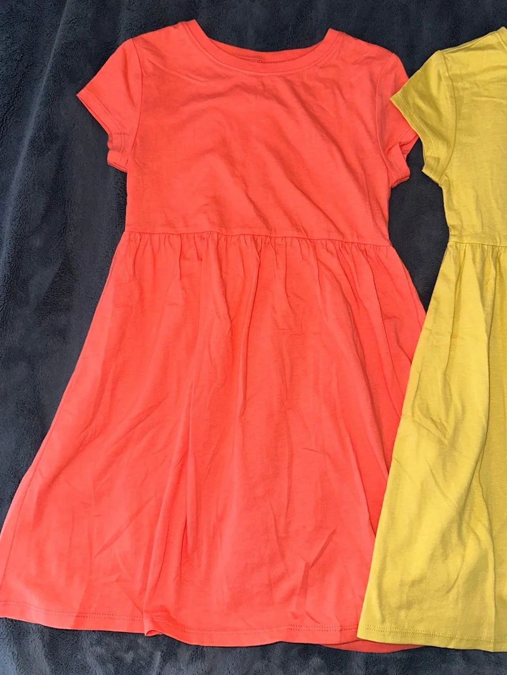 Old Navy toddler girl Short Sleeve Cotton Dress in Orange & Mustard Yellow